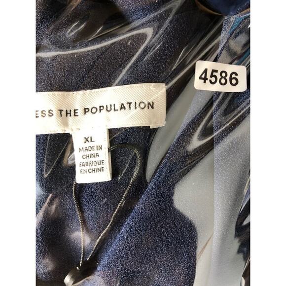 Dress The Population Monroe Gown Side Slit Sleeveless Maxi Midnight Blue NWOT XL - Picture 8 of 8